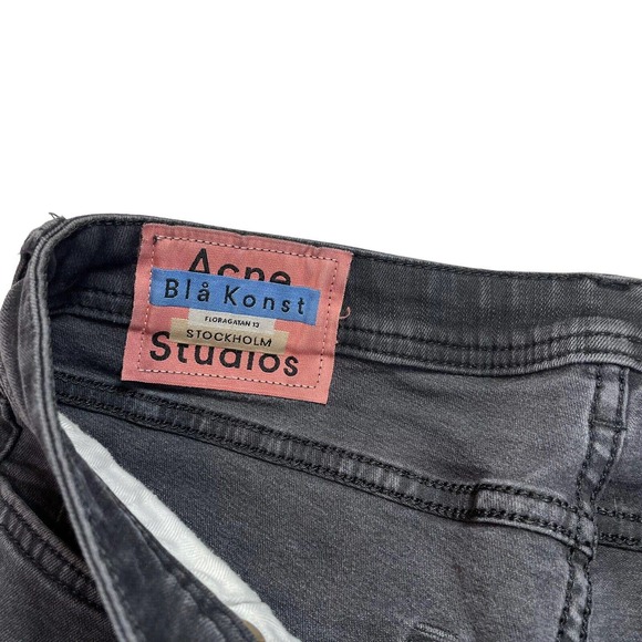 Acne Climb Stay Black Mid‎ Rise Bla Konst Skinny Leg Denim Jeans Size 27 - Picture 3 of 7